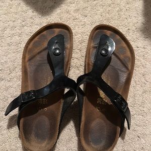 Greta condition black Birkenstocks.